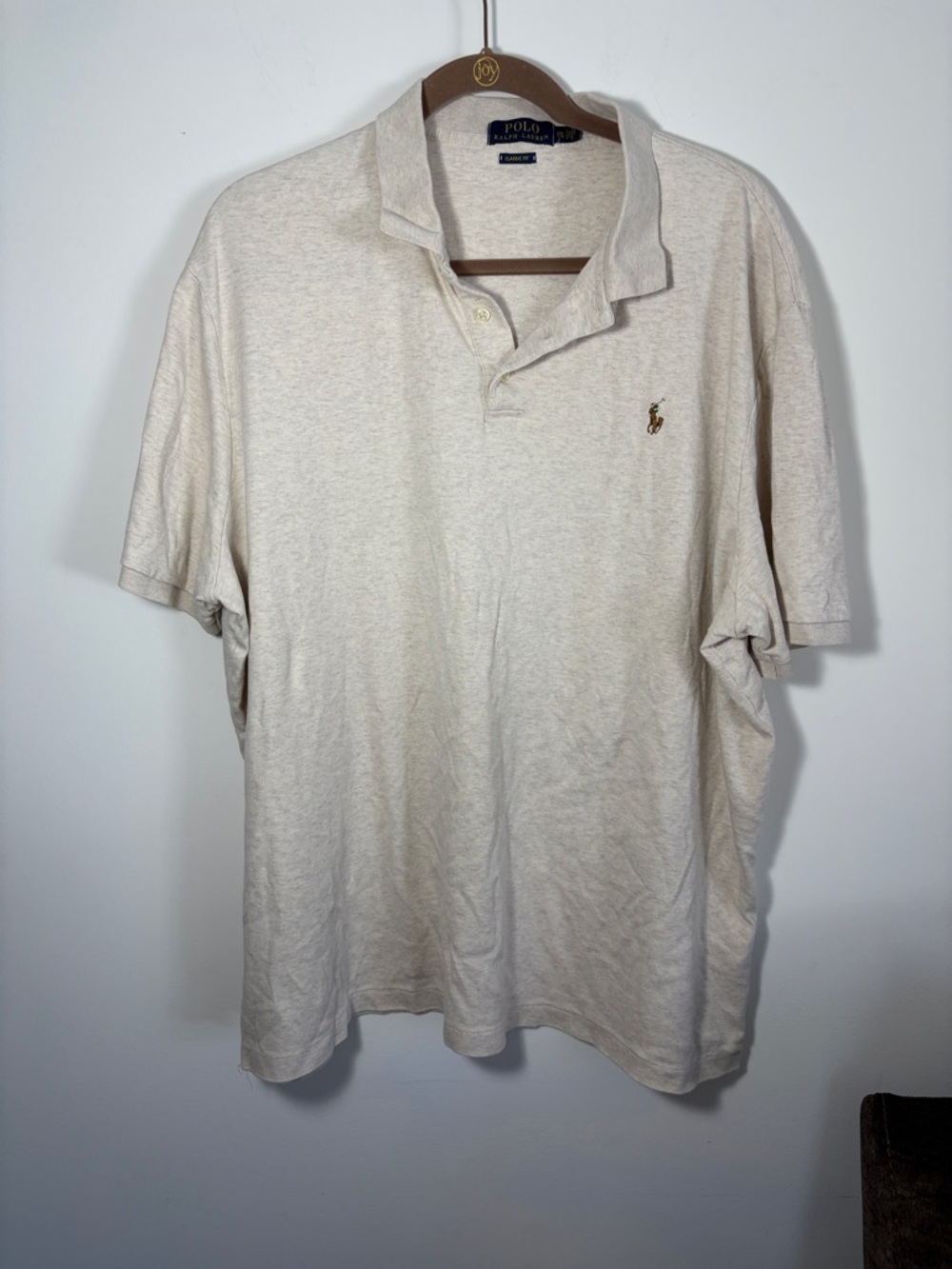 Polo Ralph Lauren Men's Soft Touch Cotton Polo Shirt - Light Cream - Pony Logo